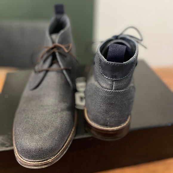 B2 (Browns) Navy Denim Mens Dress Boots - Picture 3 of 4